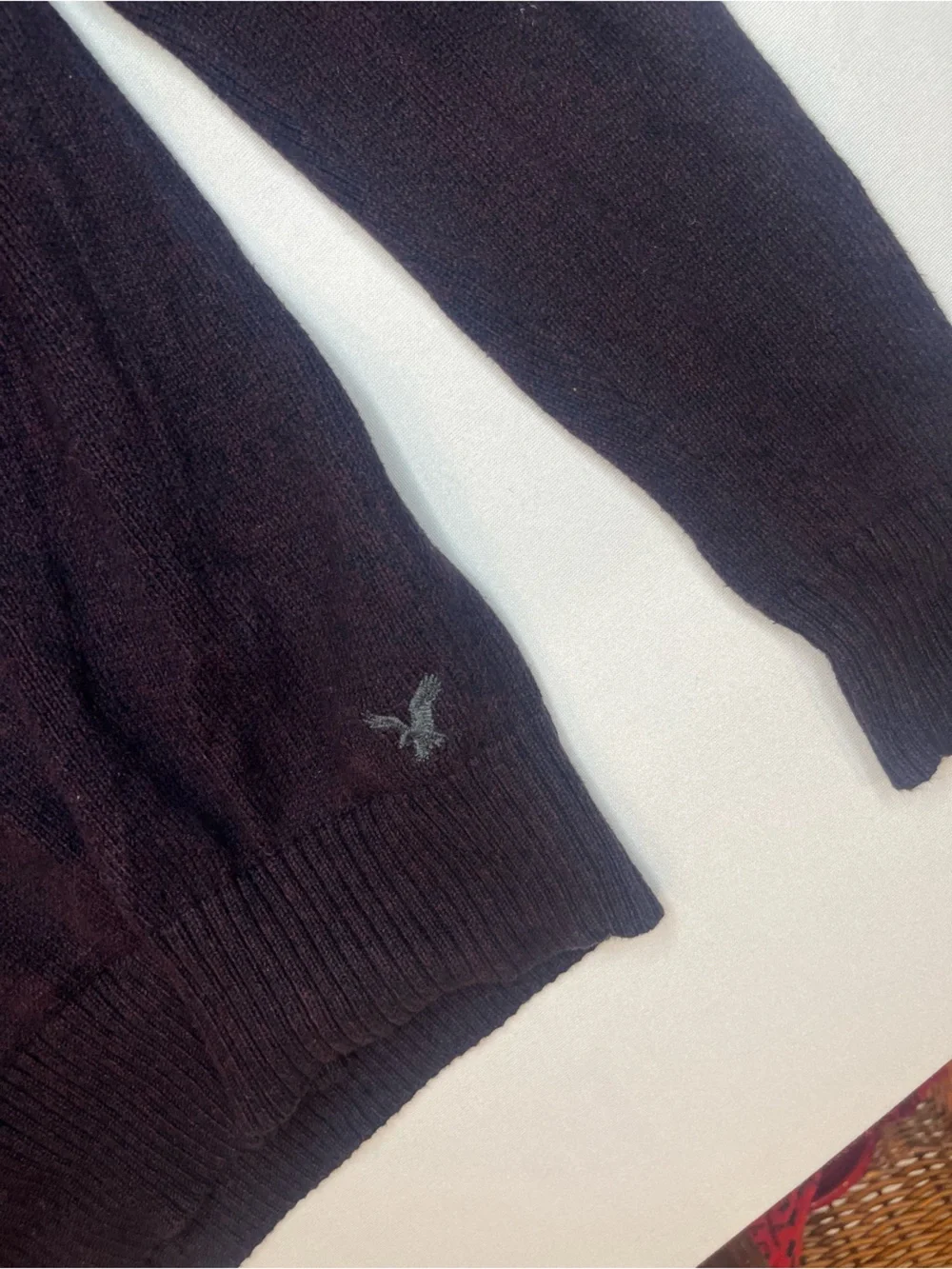 American Eagle Outfitters Burgundy Half-Zip Pullover Sweater